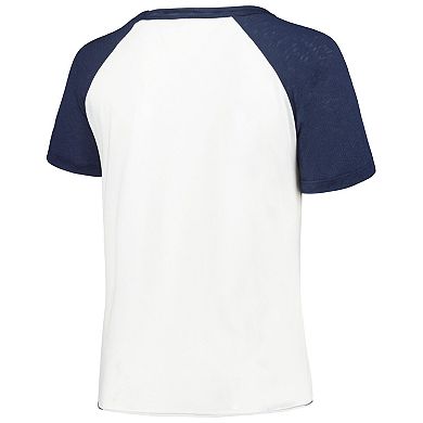 Women's Soft as a Grape White Houston Astros Plus Size Baseball Raglan T-Shirt