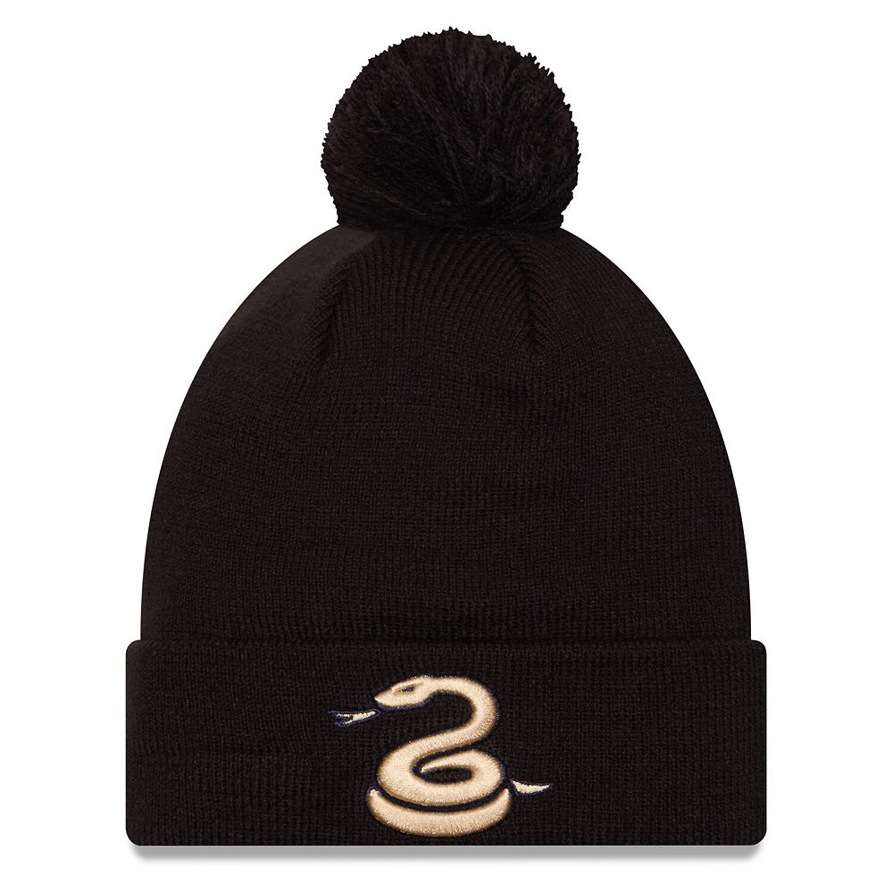 Men s New Era Black Philadelphia Union Jersey Hook Cuff Knit Hat with Pom