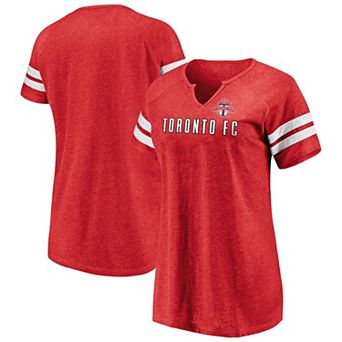 Women's Fanatics Branded Red Toronto FC True Classics Full Force Raglan Tri-Blend Notch Neck T-Shirt