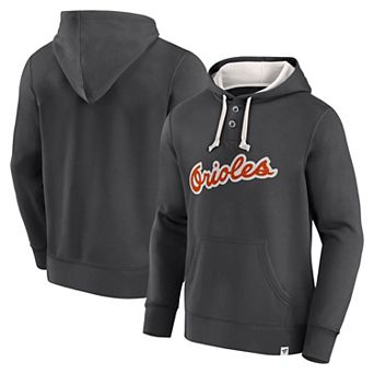 Men's Fanatics Branded Black Baltimore Orioles Plan for Adversity Henley Fleece Pullover Hoodie