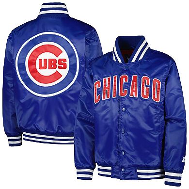 Youth Starter Royal Chicago Cubs Boys of Summer Satin Full-Snap Jacket