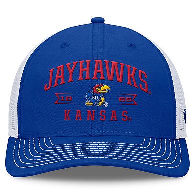 Men's Top of the World Royal Kansas Jayhawks Carson Trucker Adjustable Hat