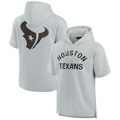Unisex Fanatics Signature Gray Houston Texans Elements Super Soft Fleece Short Sleeve Pullover Hoodie