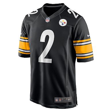 Men's Nike Justin Fields Black Pittsburgh Steelers Game Player Jersey