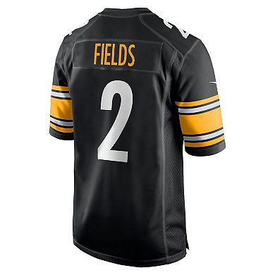 Men's Nike Justin Fields Black Pittsburgh Steelers Game Player Jersey