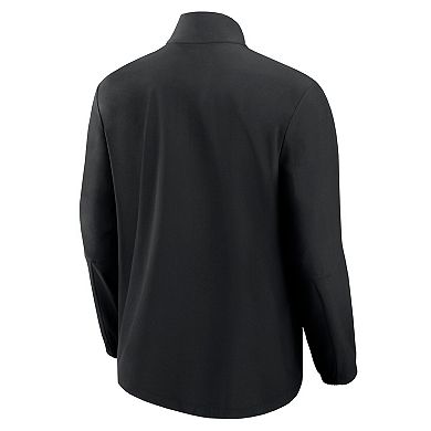 Men's Fanatics Black New York Jets Front Office Woven Quarter-Zip Jacket