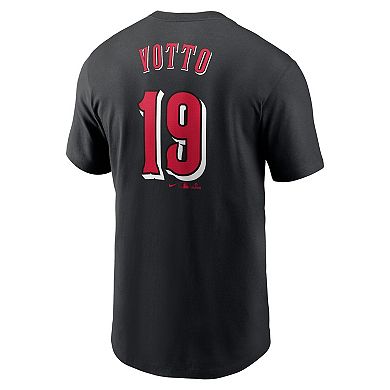 Men's Nike Joey Votto Black Cincinnati Reds Fuse Name & Number T-Shirt