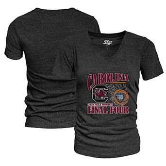 Women's Blue 84 Black South Carolina Gamecocks 2024 NCAA Women's Basketball Tournament March Madness Final Four Tri-Blend V-Neck T-Shirt