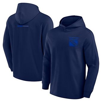 Men's Fanatics Signature Navy New York Rangers Elements Lightweight Tri-Blend Fleece Hoodie