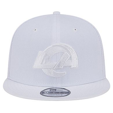 Men's New Era Los Angeles Rams Main White on White 9FIFTY Snapback Hat