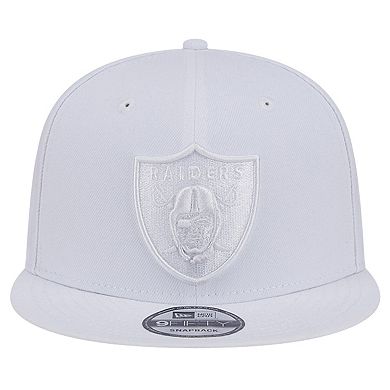Men's New Era Las Vegas Raiders Main White on White 9FIFTY Snapback Hat