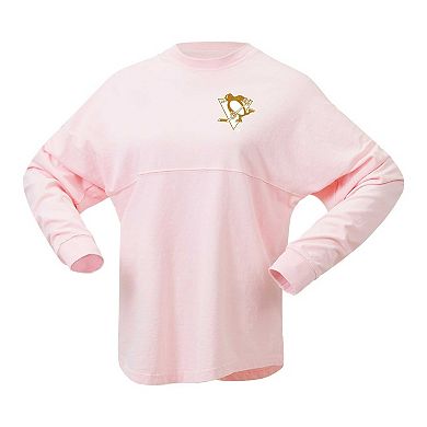 Women's Fanatics Branded Pink Pittsburgh Penguins Spirit Jersey Long Sleeve T-Shirt
