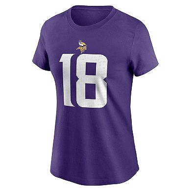 Women's Nike Justin Jefferson Purple Minnesota Vikings Player Name & Number T-Shirt