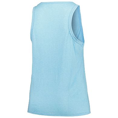 Women's Soft as a Grape Light Blue New York Mets Plus Size Curvy High Neck Tri-Blend Tank Top