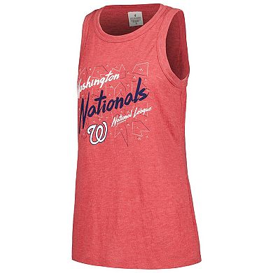 Women's Soft as a Grape Red Washington Nationals Gauze High Neck Tank Top