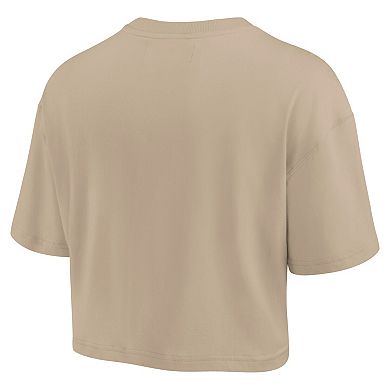 Women's Fanatics Signature Khaki Sacramento Kings Elements Super Soft Boxy Cropped T-Shirt
