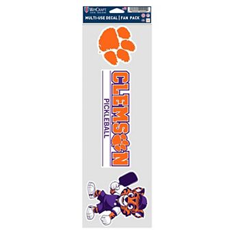 "WinCraft Clemson Tigers 4"" x 12"" Pickleball Fan Decal Three-Pack"