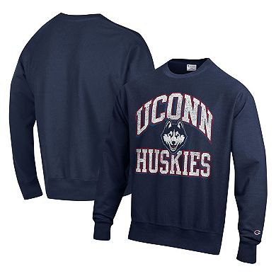 Men's Champion Navy UConn Huskies Vault Late Night Reverse Weave Pullover Sweatshirt
