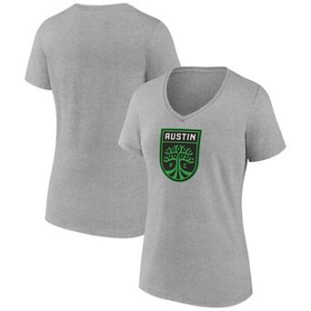 Women's Fanatics Steel Austin FC Evergreen Logo V-Neck T-Shirt