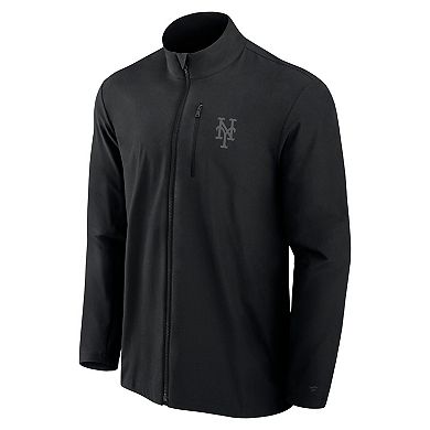 Men's Fanatics Signature Black New York Mets Front Office Woven Full-Zip Jacket