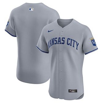 Men's Nike Gray Kansas City Royals Road Vapor Premier Elite Patch Jersey