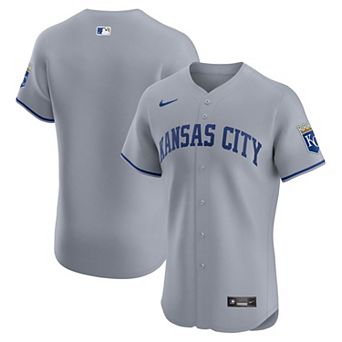Men's Nike Gray Kansas City Royals Road Vapor Premier Elite Patch Jersey