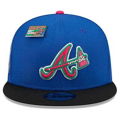 Men's New Era Royal/Black Atlanta Braves Watermelon Big League Chew Flavor Pack 9FIFTY Snapback Hat