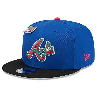 Men's New Era Royal/Black Atlanta Braves Watermelon Big League Chew Flavor Pack 9FIFTY Snapback Hat