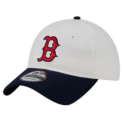Men's New Era Cream Boston Red Sox Leather Strap 9TWENTY