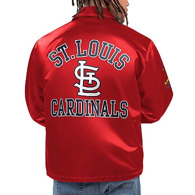 Men's Starter Red St. Louis Cardinals Option Route Satin Full-Snap Jacket