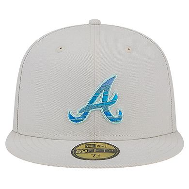 atlanta braves new era stone mist 59fifty fitted hat khaki