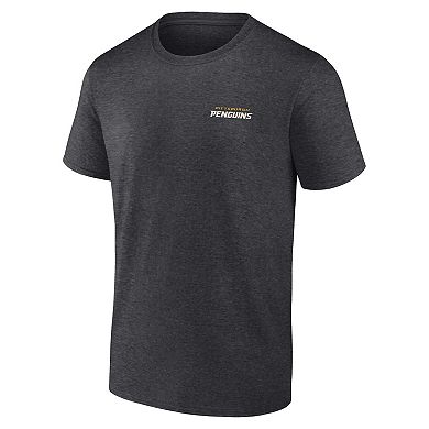 Men's Fanatics Branded Heather Charcoal Pittsburgh Penguins Backbone T-Shirt