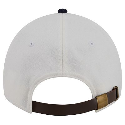 Men's New Era Cream Atlanta Braves Leather Strap 9TWENTY