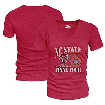 Women's Blue 84 Red NC State Wolfpack 2024 NCAA Women's Basketball Tournament March Madness Final Four Tri-Blend V-Neck T-Shirt