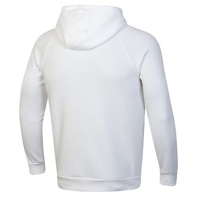 Men's Under Armour White Notre Dame Fighting Irish PLACT Gold Rush Rival Raglan Pullover Hoodie