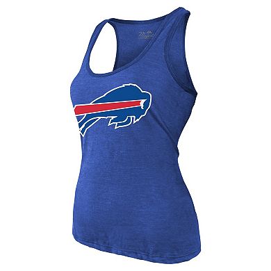 Women's Majestic Threads Josh Allen Royal Buffalo Bills Name & Number Tri-Blend Tank Top