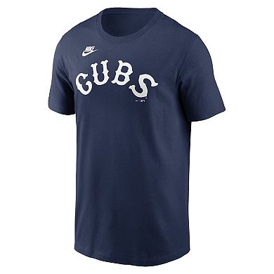Men's Nike Navy Chicago Cubs Cooperstown Wordmark T-Shirt