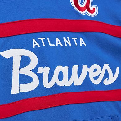 Men's Mitchell & Ness Royal Atlanta Braves Head Coach Pullover Hoodie