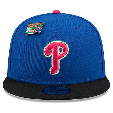 Men's New Era Royal/Black Philadelphia Phillies Watermelon Big League Chew Flavor Pack 9FIFTY Snapback Hat