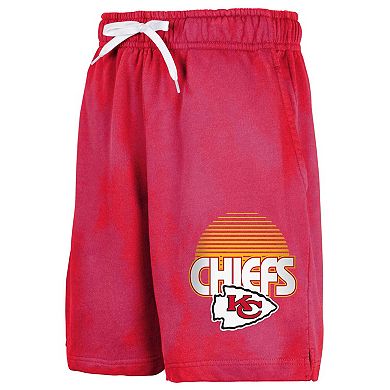Youth Red Kansas City Chiefs Beach Bum Sun-Bleached French Terry Shorts