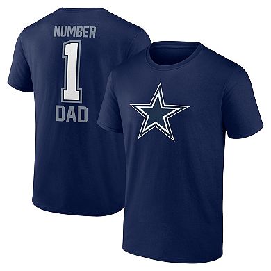 Men's Fanatics Navy Dallas Cowboys #1 Dad T-Shirt