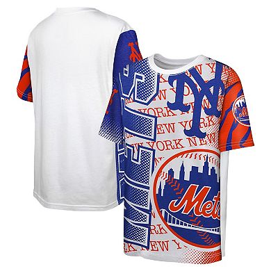 Youth White New York Mets Impact Hit Bold T-Shirt