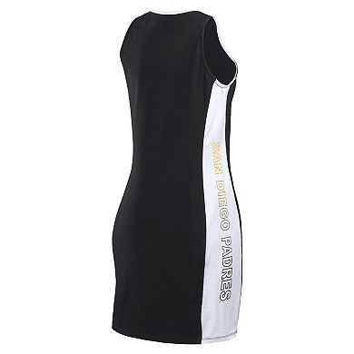 Women's WEAR by Erin Andrews Black San Diego Padres Color Block Quarter-Zip Sleeveless Dress