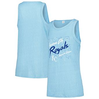 Women's Soft as a Grape Light Blue Kansas City Royals Gauze High Neck Tank Top