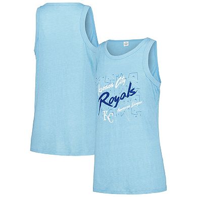 Women's Soft as a Grape Light Blue Kansas City Royals Gauze High Neck Tank Top