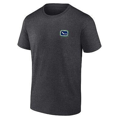 Men's Fanatics Branded Heather Charcoal Vancouver Canucks Backbone T-Shirt