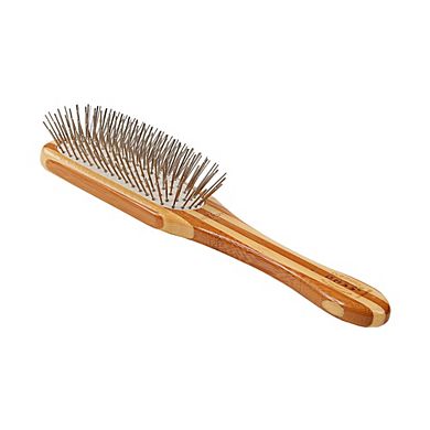Bass Pet Brushes Style & Detangle With 100% Premium Alloy Pin Pure Wood Handle Medium Paddle