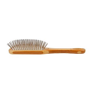 Bass Pet Brushes Style & Detangle With 100% Premium Alloy Pin Pure Wood Handle Medium Paddle