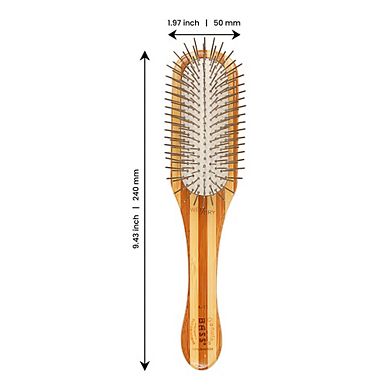 Bass Pet Brushes Style & Detangle With 100% Premium Alloy Pin Pure Wood Handle Medium Paddle