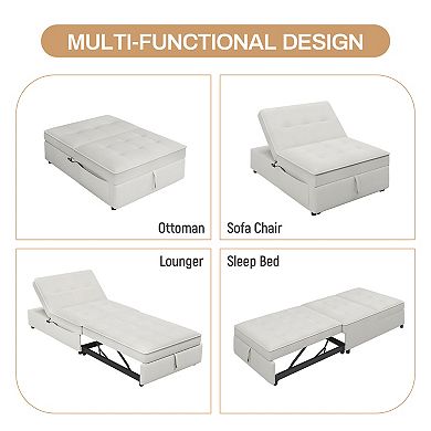 Merax 4-in-1 Sofa Bed，Multi-Function Folding Ottoman Bed